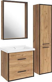 ASB-Mebel Шкаф пенал Монца 35 подвесной дуб золотой – фотография-4